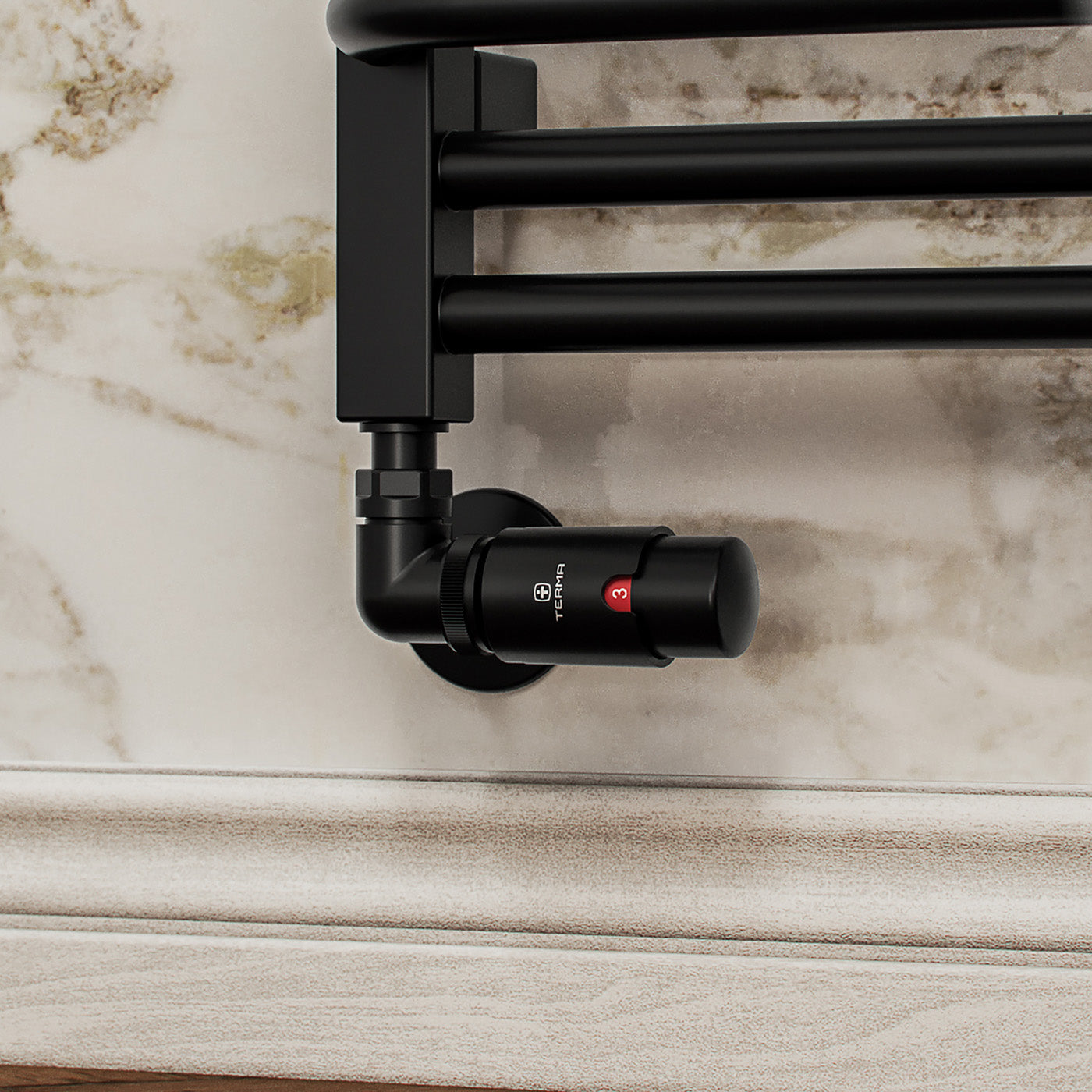 15_Thermostatic-Heated-Towel-Rail-Valves-_TRVs_-_-Pipe-Masking-_presented-on-Radiator_-Heban-Black_-LEFT-SIDED_-3-AXIS-_CORNER_-VISION