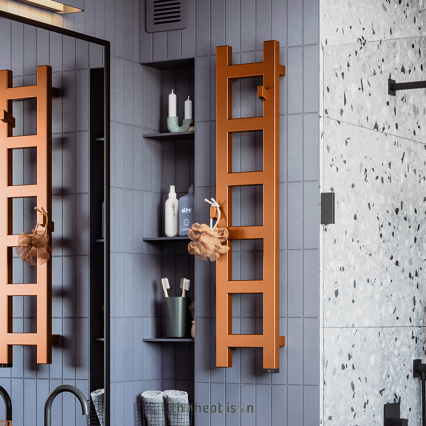 Terma ZIP V, Metal Hanger Shelf Accessory, Bespoke Colour, for Various Terma Towel Rails