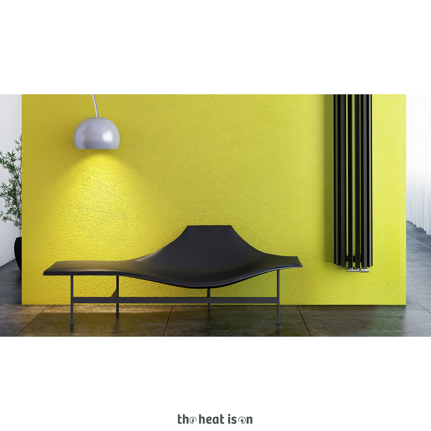 Terma TRIGA AN, 1900h x 280w(mm), 3590 BTUs Half Round Vertical Designer Radiator, Heban Black