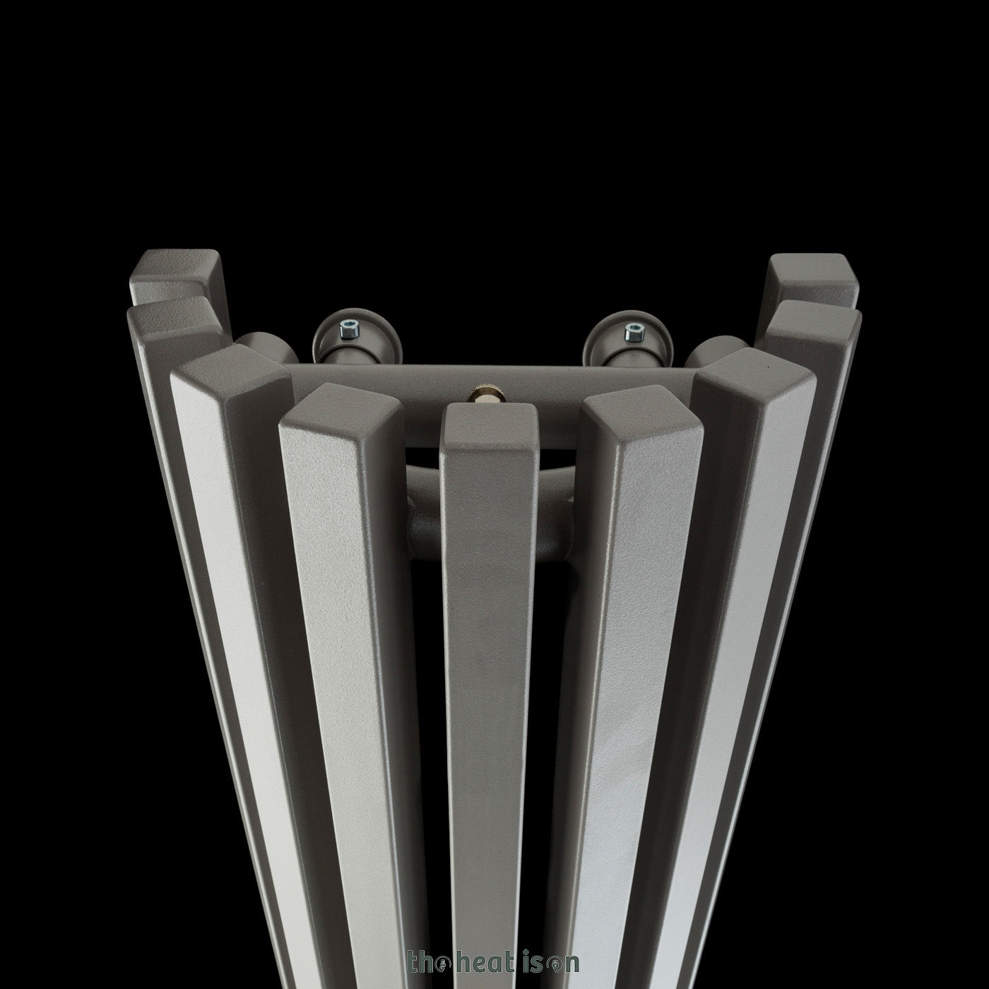Terma TRIGA AN, 1900h x 280w(mm), 3590 BTUs Half Round Vertical Designer Radiator, Metallic Beige (aka Taupe Grey)