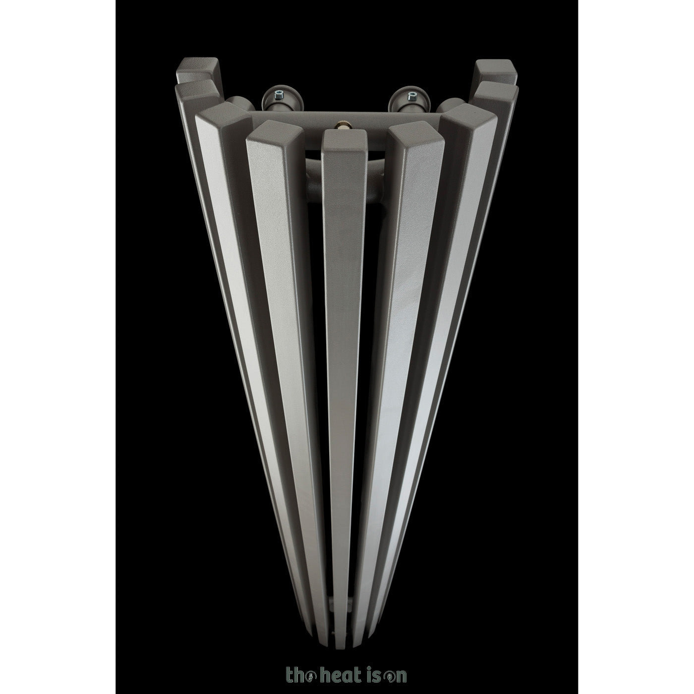 Terma TRIGA AN, 1900h x 280w(mm), 3590 BTUs Half Round Vertical Designer Radiator, Metallic Beige (aka Taupe Grey)