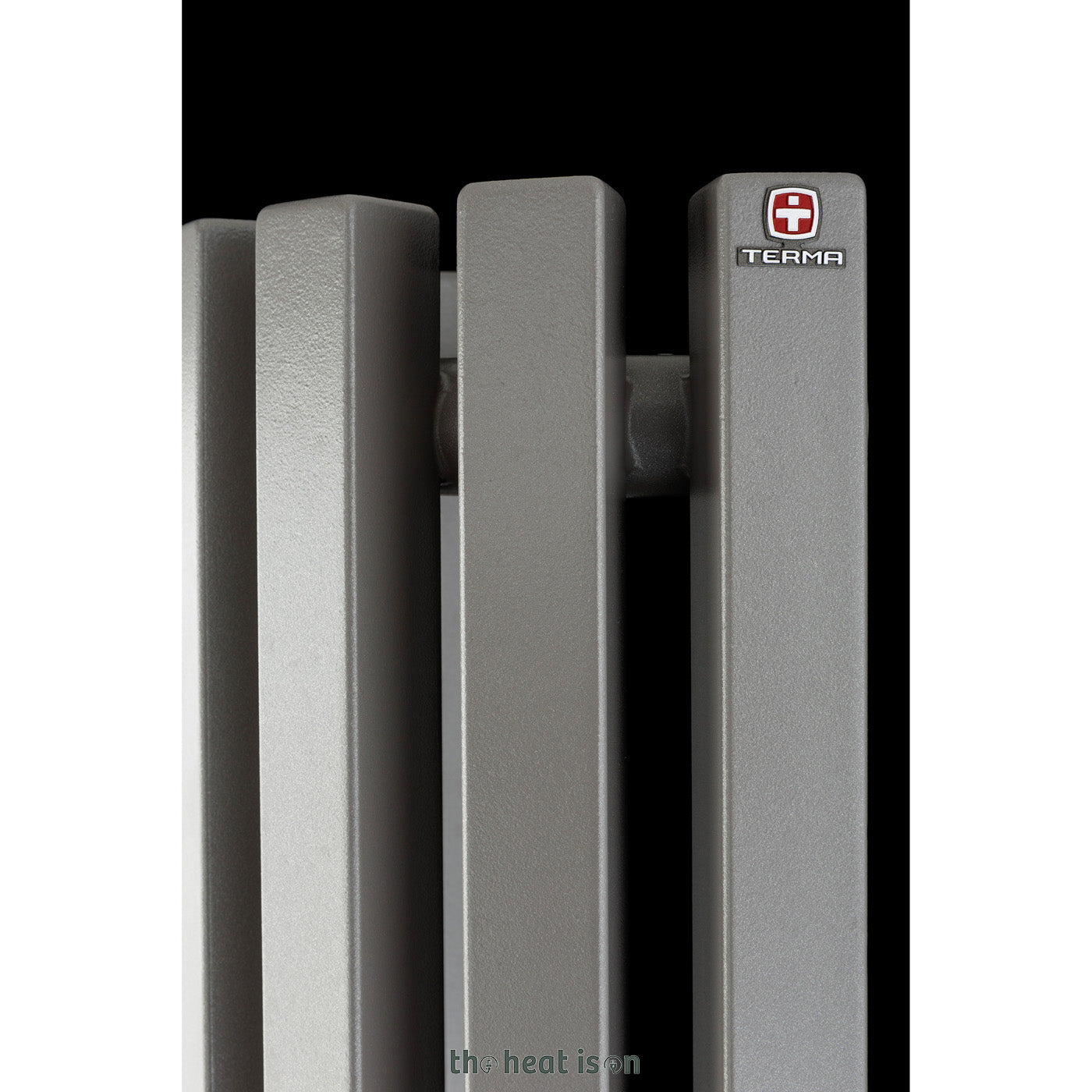 Terma TRIGA AN, 1900h x 280w(mm), 3590 BTUs Half Round Vertical Designer Radiator, Metallic Beige (aka Taupe Grey)