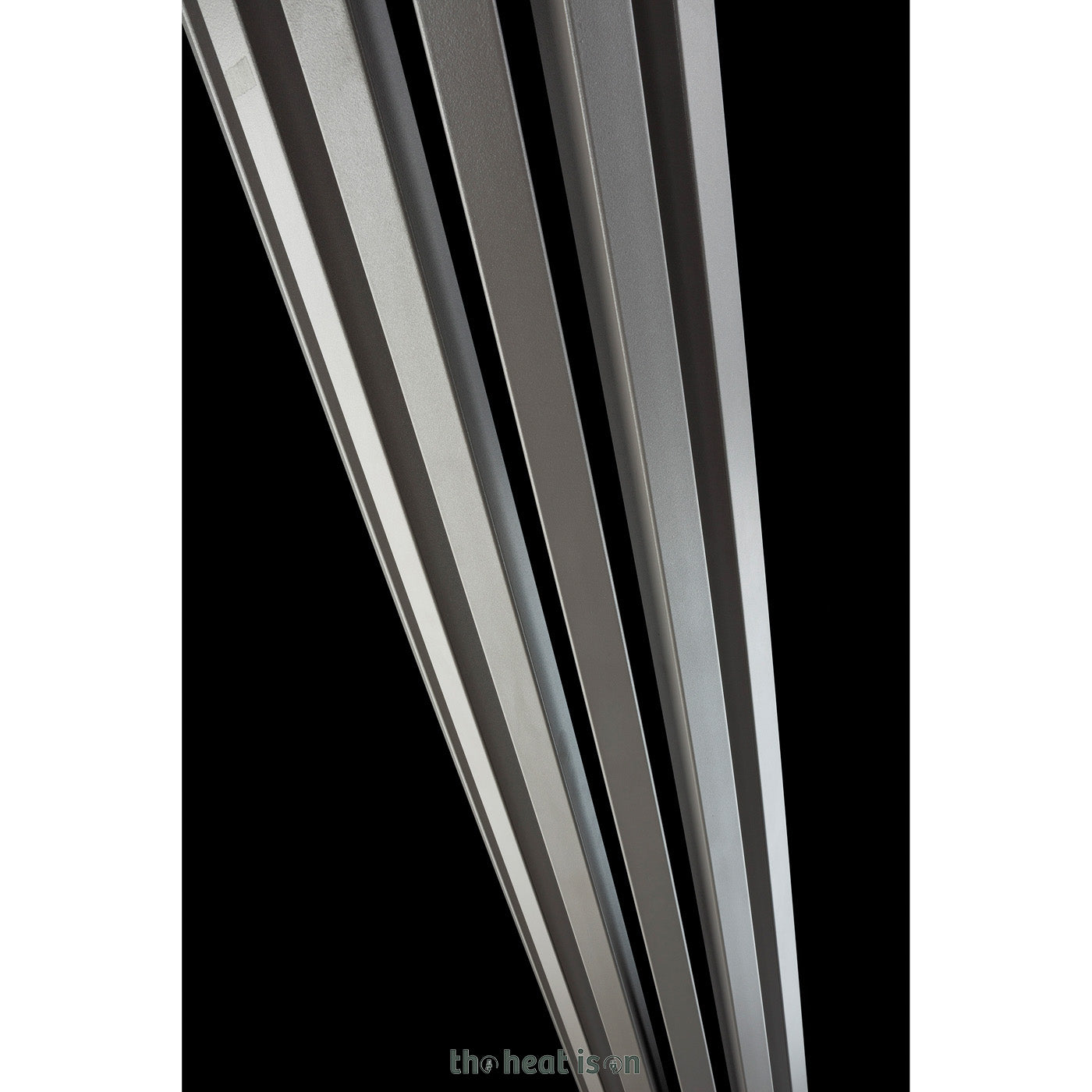 Terma TRIGA AN, 1900h x 280w(mm), 3590 BTUs Half Round Vertical Designer Radiator, Metallic Beige (aka Taupe Grey)