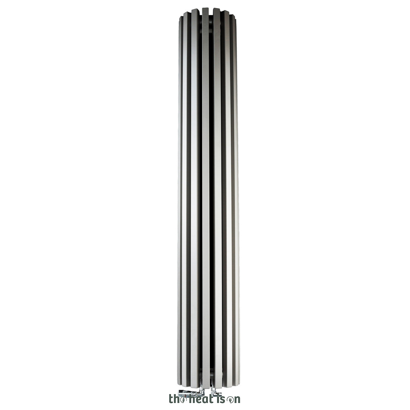 Terma TRIGA AN, 1900h x 280w(mm), 3590 BTUs Half Round Vertical Designer Radiator, Metallic Beige (aka Taupe Grey)