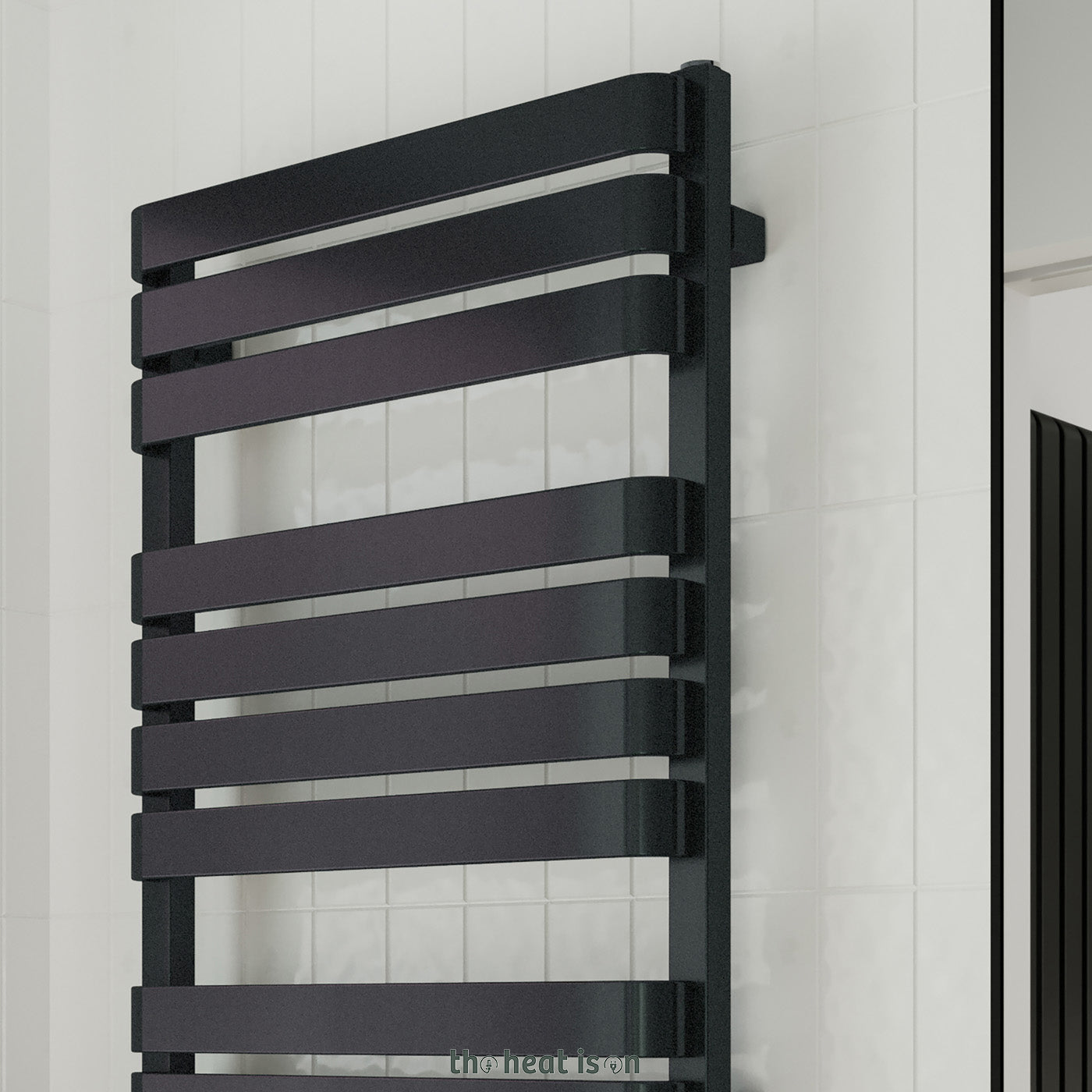 Terma WARP T, 1110h x 500w(mm), 1887 BTUs, Heated Towel Rail, RAL 9005 Matt Black