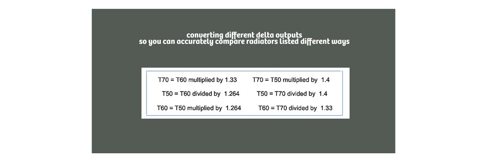 formulas to convert between different delta outputs