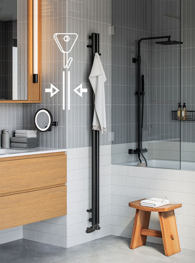 Tall-Narrow-with-Hangers-for-Towels-Heated-Towel-Rail-for-Bathrooms-Collection