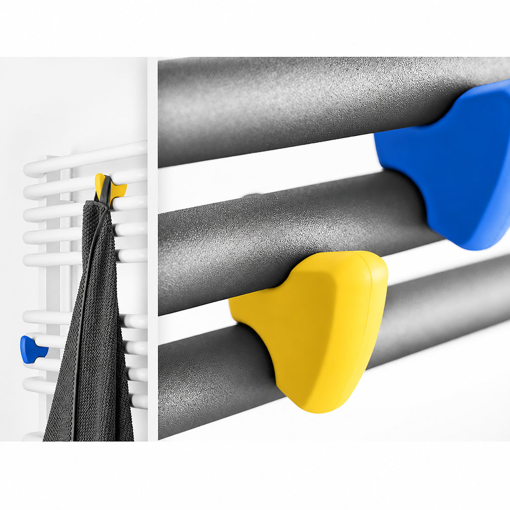 Terma YO!, Elastomer (Rubbery Plastic) Insert & Rotate to Fit Hanger Accessory, 5x Colours, for Various Terma Towel Rails