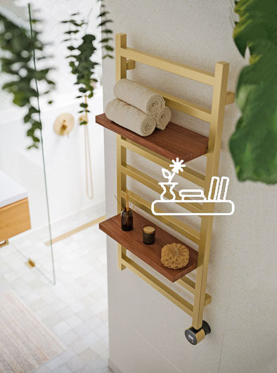 electric-towel-rails-with-wooden-shelves-collection
