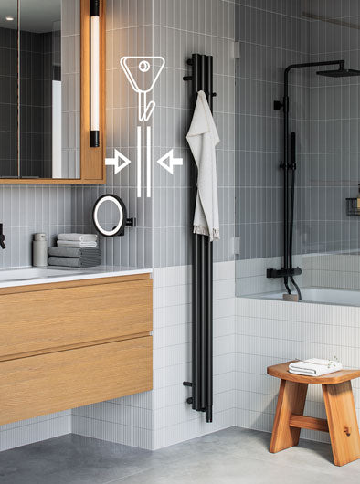 tall-narrow-electric-towel-rails-for-bathroom-with-hangers-collection